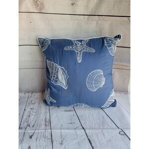 madison park coastal sea shell Embroidered navy blue Decrative pillow Beachcore